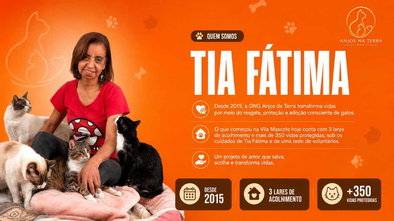 Tia Fátima, fundadora da ONG Anjos da Terra